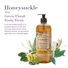 A LA MAISON Honeysuckle Body Wash Soap, 25.36 oz (2 Pack)