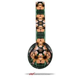 Floral Pattern Orange - Decal Style Skin fits Genuine Beats Solo 2 Wired Headphones (Headphones NOT Included)