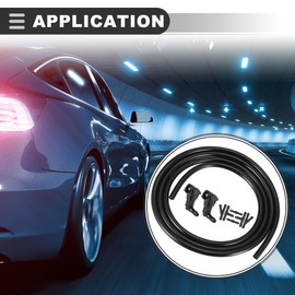 Motoforti Front Windshield Washer Nozzle Sprayer Kit, for Honda Accord 2003-2007, Plastic, with 2 Meter Fluid Hose, Black, 9pcs