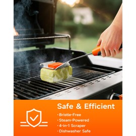 TISHI HERY Bristle Free Grill Brush Replaceable Cleaning Head, Safe BBQ Grill Brush Cleaning Pad Replacement for Cast Iron or Stainless-Steel Grates, Grill Cleaner (Replaceable Head)