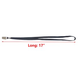 Antspirit Pack of 50 Cotton Lanyard Clip 32 Flat Blue Lanyard with Badge Clip Neck Lanyards for ID Cards/Badge (Black)