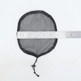 BTWTRY 3Pcs Black Ponytail Net Base Cap with Elastic Drawstring Ponytail Net Stretchy Base for Making Afro Puff Ponytail Wig Weaving Net for Women (Square)