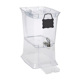 Buddeez Tritan Beverage Dispenser with Party Top Lid and Drip Tray - 2.5 Gallon Drink Dispenser - Drink Dispenser - BPA Free - Made in USA