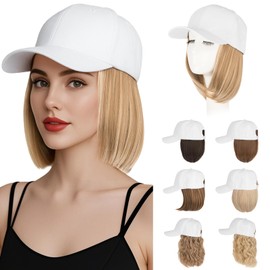 Hairro Hat With Hair Attached Synthetic Baseball Ball Cap Hair Wig 6" 150g #16P613