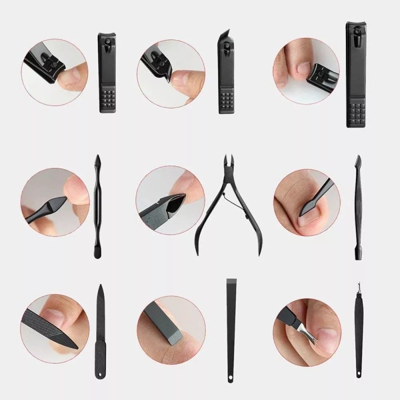 SALN Set De Cortaúñas Manicura Pedicura Hombre Acero Con Estuche