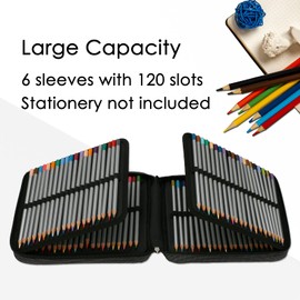 WINSHEA Pencil Case, Large Capacity Oxford Pencil Holder Pencil Pouch, Hold for 120 Standard Pencils Pencil Bag Coloring Pencils Organizer Storage with Handle (Grey)
