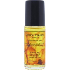 Caramel Popcorn Perfume Oil, 1.0 Oz Portable Roll-On Fragrance with Long-Lasting Scent, Delightful Essential Oils and Jojoba Oil For Daily Use