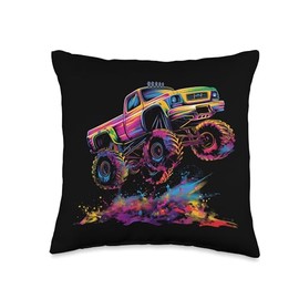 Monster Truck Offroad Vehicle Popart Throw Pillow