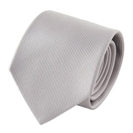 Ojier Men's Necktie, 100% Silk, Jacquard Tie, Solid Color, Gift, Present, Business, Stylish, 07: silver