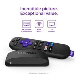 Roku Express 4K+ | Roku Streaming Device 4K/HDR with Voice Remote, Free & Live TV
