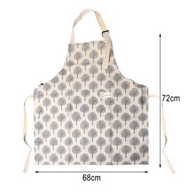 Pack of 2 Women's Aprons, Cooking Apron, Women's Gown Apron, Cotton Kitchen Apron with Adjustable Neck Strap for Cooking, Baking, Housework, cream-coloured