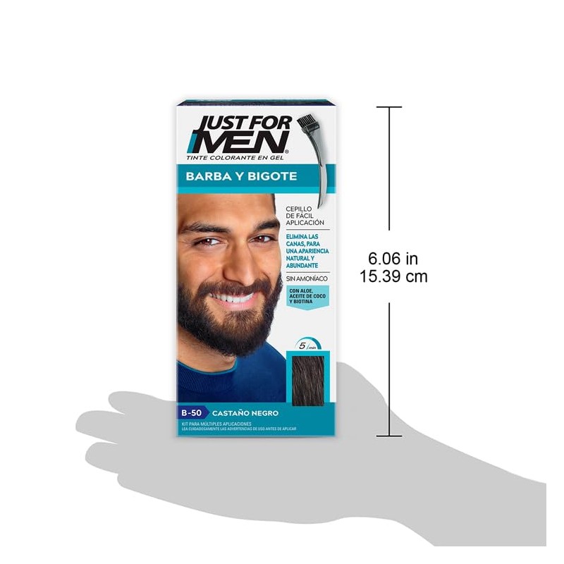 Just For Men, Tinte Colorante para Barba y Bigote Castaño