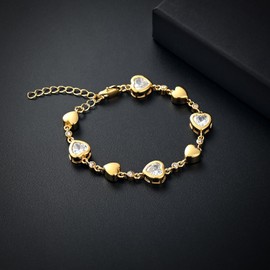 QGJNSGC Urn Bracelet for Ashes Birthstone Bracelets for Women Heart Gemstone Bracelet Jewellery Cremation Memorial Keepsake Urn Bracelet, Stainless Steel, Cubic Zirconia