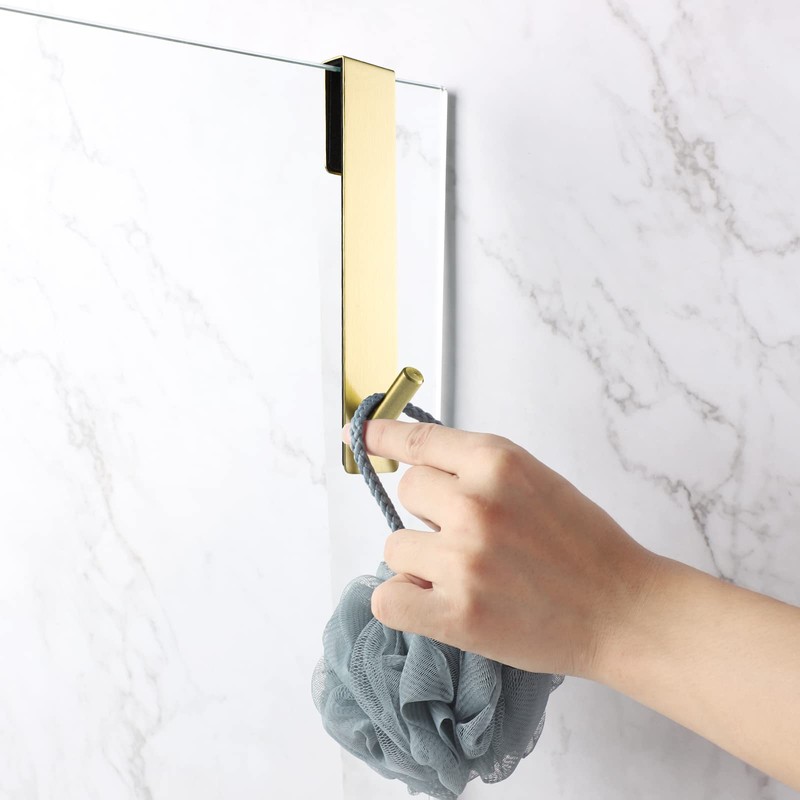 Simtive Extended Shower Door Hooks (10-Inch), Over Door Hooks for