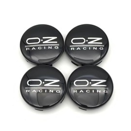 4PCS OZ Racing Wheel Center Caps 60mm/2.36" Wheel Hub Caps Center Hub Cover for Rims (Black Silver)
