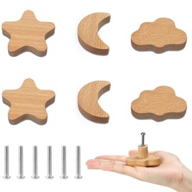 Aolso Pomelli per Mobili Bambini,6 Pezzi Pomelli per Armadi in Legno,Maniglie con Viti per Armadio, Cassettiera, Comodino