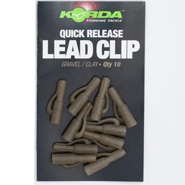 Korda Quick Release Lead Clips For Carp Fishing Pack Of 10: Clay/Gravel
