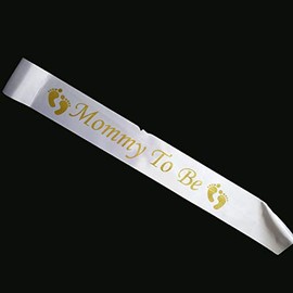 FamilyFirst Tradings Mommy To Be Sash Satin Baby Shower USA Spelling Mom Party Decoration Favour Gift