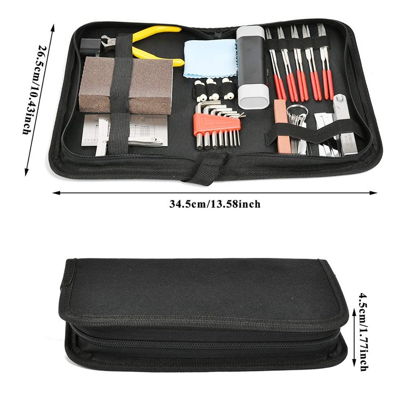 TIMESETL 44 Pcs Guitar Repairing Maintenance Tool Kit, Complete Stainless