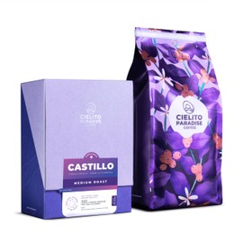 Cielito Paradise Castillo Coffee - Medium Roast Whole Bean from Huila Colombia, Silky with Milk Chocolate, Panela, Cinnamon & Orange, 12oz