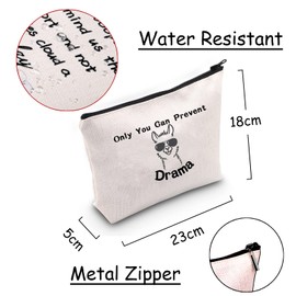 Funny Llama Gift Alpaca Makeup Bag Only You Can Prevent Drama Alpaca Toiletry Zipper Bag
