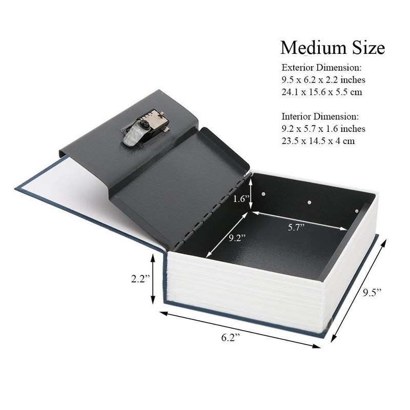Book Safe with Combination Lock Dictionary Diversion Money Box, Portable