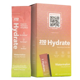 310 Nutrition Sugar Free Electrolytes Powder - Instant Hydration Packets for Daily Fluid Balance - Caffeine-Free Rehydration Drink Mix w/Vitamins, Low Calorie & Keto Friendly - Watermelon 15 Singles