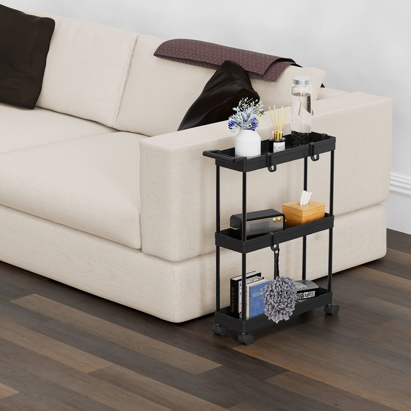 Simple Houseware 3-Tier Slim/Narrow Storage Cart with Handle, 5.5'' Wide