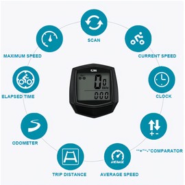 zalati Bicycle Computer Speedometer Stopwatch LCD Display Wired Sensor Connection with Magnet Induction for Bike Riding