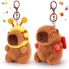 Capybara Plush Keychains With Bee Hat Furry Cute Plush Keychain
