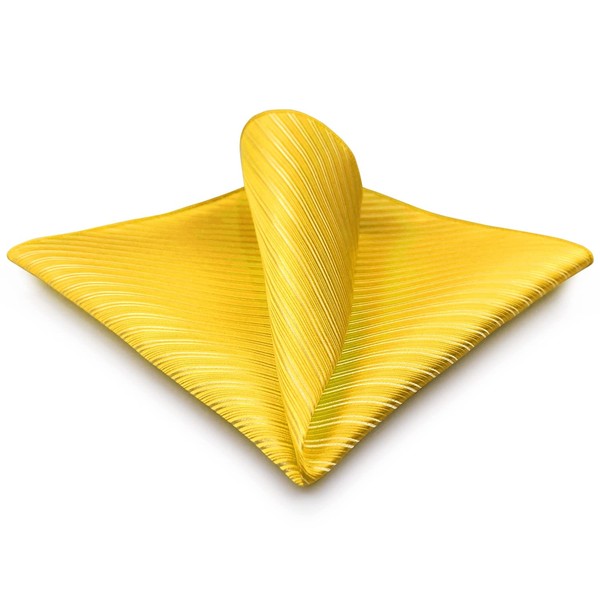 S&W SHLAX&WING Solid Yellow Golden Matching Pocket Square, 12.6 x