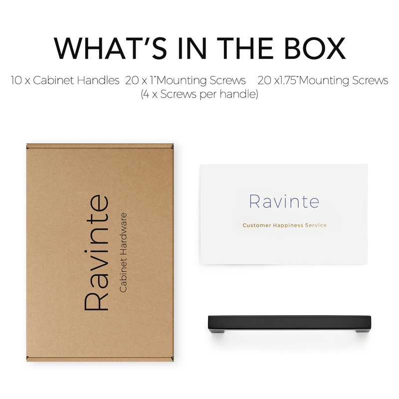 Ravinte 10 Pack 5 Inch Matte Black Kitchen Square Cabinet