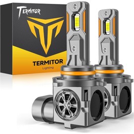 Termitor Upgraded 9005/HB3 Light Bulbs, 85,000LM 12X Ultra-Brighter, 6500K Cool White, 1:1 Halogen Size Driving Light, Plug-N-Play, IP68 Waterproof, Pack of 2