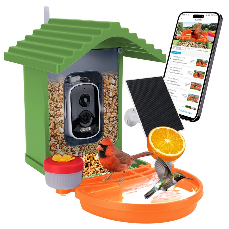 Leapbird Smart Bird Feeder Camera 2.5K HD Live View,Solar Powered,AI