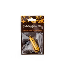 Anointing Oil Bottle Accessory Kit, Gold Keychain Container, Plastic Eyedropper & Small Empty Glass Vial, Screw Top Metal Holder, Protective Travel Set for Holy Oils, Botellas Para Aceite Ungido