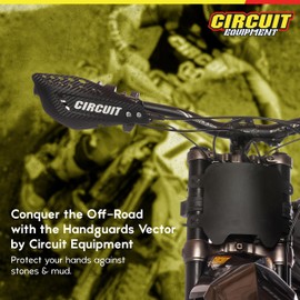 CIRCUIT EQUIPMENT Universal Motorcycle Handguards - High-strength Polymer, Ergonomic Design, Durable in Any Weather - Includes Carbon/White Handguards, Brackets and Screws for Protection and Style