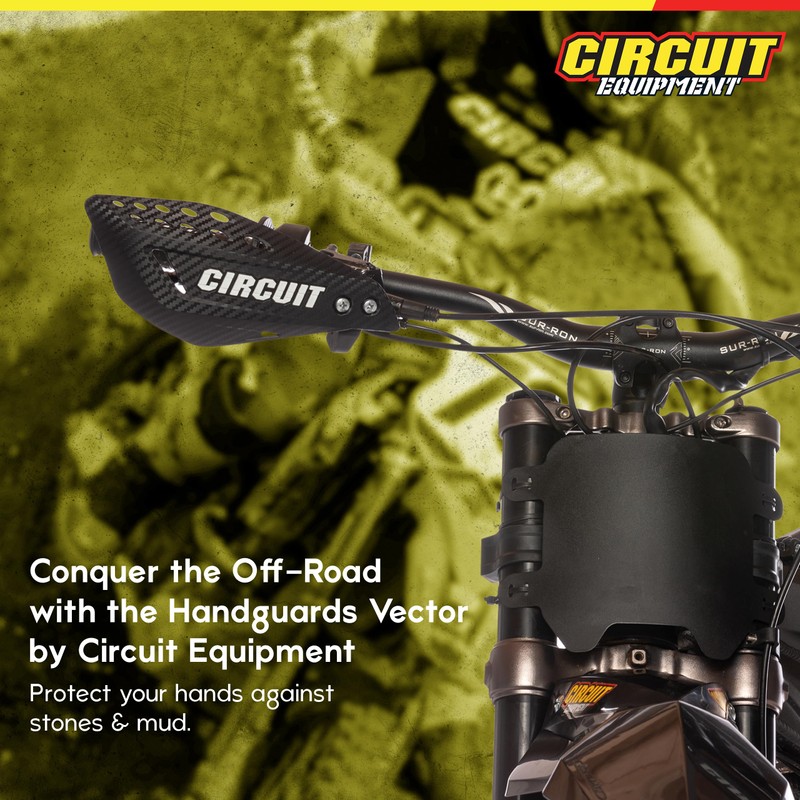 CIRCUIT EQUIPMENT Universal Motorcycle Handguards - High-strength Polymer, Ergonomic Design,