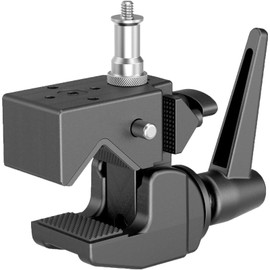 Bohaner Super Clamp Super Clamp Set Camera Tripod Holder Head Tripod Clamps with 1/4 Inch 20 and One 3/8 Inch 16 Top Screw on a 5/8 Inch Bolt Max. Load 15 kg Black