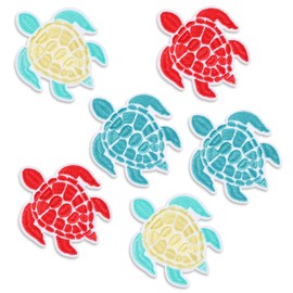 6 Pcs Sea Turtle Iron on Patches Tropical Ocean Animals Embroidered Iron on Patch Summer Beach Cute Hawaii Decorations Repair DIY Crafts for DIY Clothing Jeans Backpacks Hats Backpacks