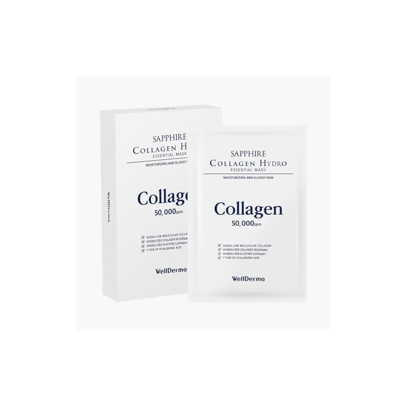 WELLDERMA Sapphire Colágeno Hydro Essential Mascarilla 10 Hojas Calmante Piel