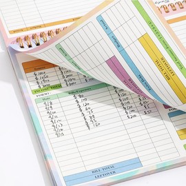 Monthly Budget Planner Notebook, B5 Size, 50 Pages, Spiral-Bound with Transparent Cover, Income and Expense Tracker