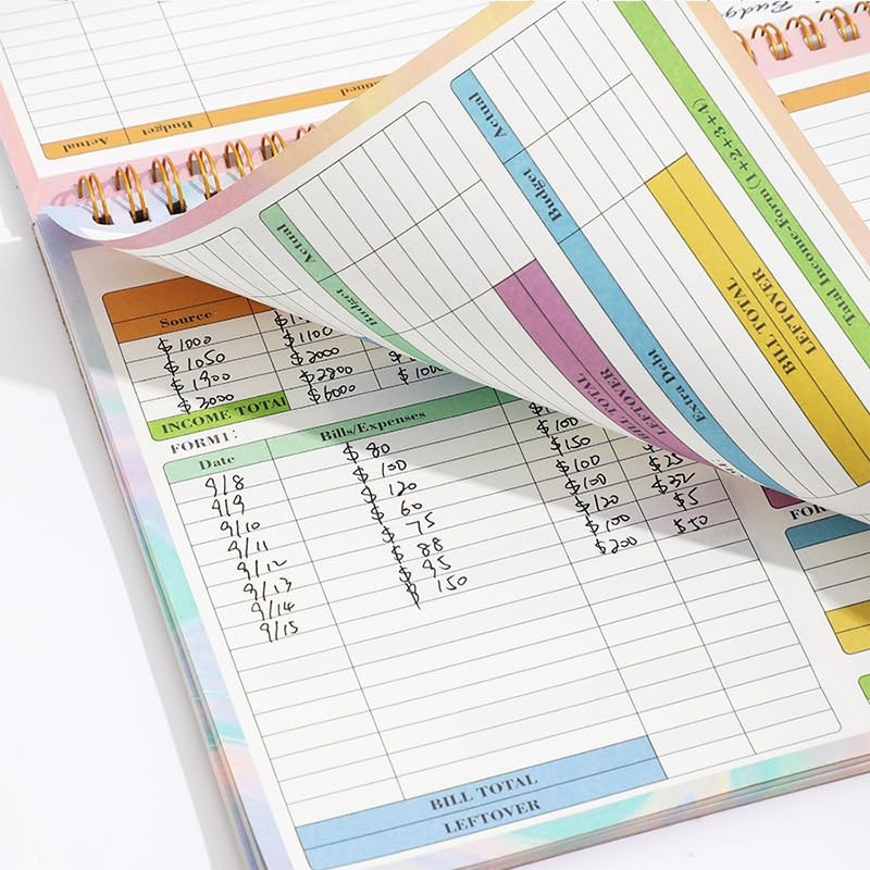 Monthly Budget Planner Notebook, B5 Size, 50 Pages, Spiral-Bound with