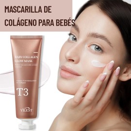 🔥 Paquete de mascarilla facial peel off mascarilla colageno elasticidad e hidratación reduce la flacidez y opacidad con cepillo  Vitaminas y Minerales