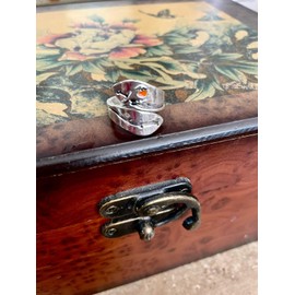 CrownOfRibbons Adjustable Robin Bird Ring, Silver Wrap Ring, Nature Inspired Jewellery for Women