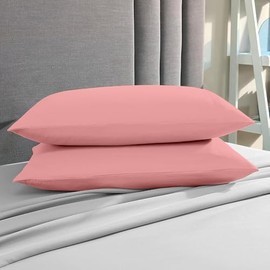 CharlottelyHues 1000 Thread Count Pillowcases Set of 2-100% Egyptian Cotton Pillow Cases with Long-Staple Combed Pillows for Sleeping, Soft & Silky Bed Pillow Cover (Mystic Rose, Standard/Queen)