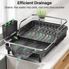 Dish Drying Rack, Expandable Dish Rack for Kitchen Counter, Stainless