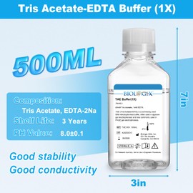 Tris Acetate-EDTA Buffer (1×), TAE DNA Electrophoresis Buffer, pH 8.0, 500mL/Bottle, Single Bottle