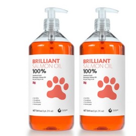 Brilliant Salmon Oil for Pets 1L x 2, Skin and Coat / 브릴리언트 반려동물용 연어 오일 1L 2개, 피부피모