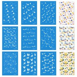 Christmas Silk Screen Printing Stencils for Polymer Clay, 9 Pieces Silk Screen Printing for Earrings, Tropical Style Stencils Transfer Printing Craft Printing (Set 4)