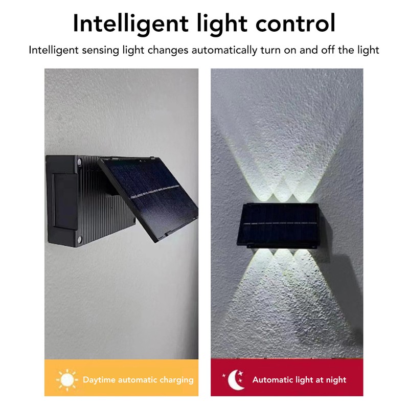 Solar Outdoor Lights Waterproof 6 LED Bulbs Ambient Outdoor Wall